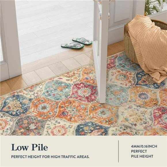 Lahome Moroccan Runner Rug 2x8 Washable Non Slip Hallway Kitchen Carpet - Picture 3 of 7